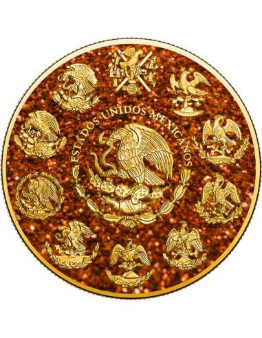 IMPERIAL ORANGE TOPAZE Precious Gemstones Libertad 1 Oz Silver Coin Mexico 2024 - Coins & More - Mexique