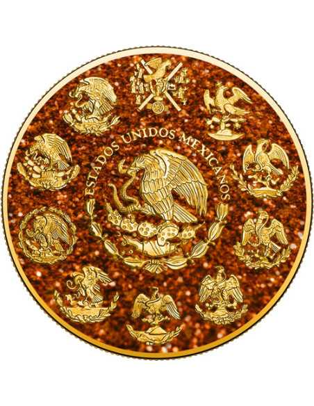 IMPERIAL ORANGE TOPAZE Piedras Preciosas Libertad 1 Oz Moneda de Plata México 2024 - Coins & More - Mexico