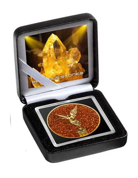 IMPERIAL ORANGE TOPAZE Precious Gemstones Libertad 1 Oz Silver Coin Mexico 2024 - Coins & More - Mexique