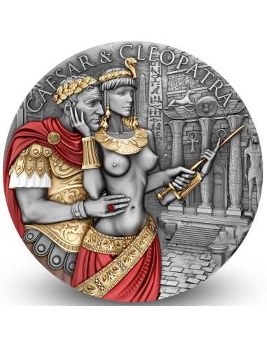 CAESAR & CLEOPATRA El Poder del Amor 2 Oz Moneda de Plata 2000 Francos Camerún 2024 - Coins & More - Camerún