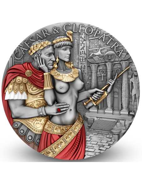 CAESAR & CLEOPATRA Il Potere dell'Amore Moneta d'Argento da 2 Oz 2000 Franchi Camerun 2024 - Coins & More - Camerun