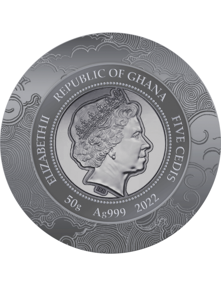 TIGER Lunar Year Silver Coin 5 Cedis Ghana 2022 - Coins & More - Africa