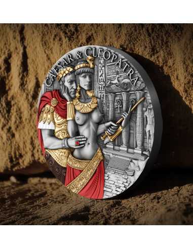CAESAR & CLEOPATRA Il Potere dell'Amore Moneta d'Argento da 2 Oz 2000 Franchi Camerun 2024 - Coins & More - Camerun
