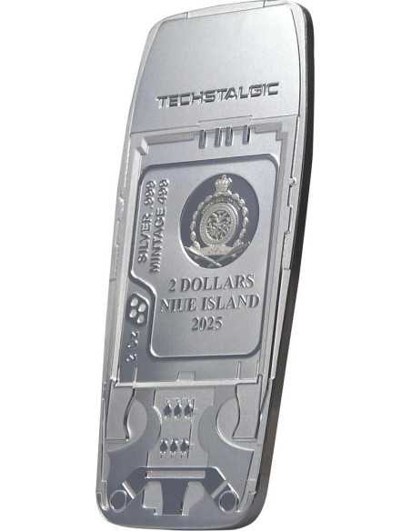 UNBREAKABLE PHONE TechStalgic 2 Oz Silver Coin 2$ Niue 2025 - Coins & More - Niue