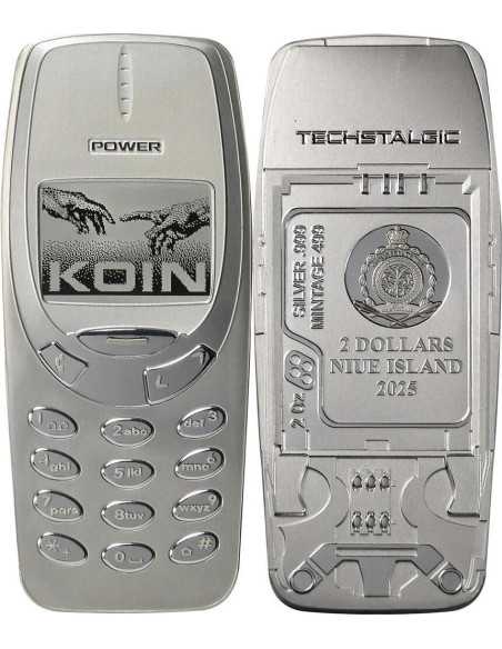 UNBREAKABLE PHONE TechStalgic 2 Oz Silbermünze 2$ Niue 2025 - Coins & More - Niue