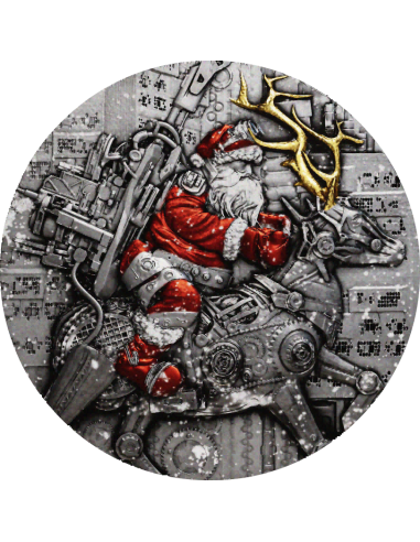 SANTA CLAUS Steampunk Series 2 Oz Silver Coin 2000 Francs Cameroon 2025 - Coins & More - Camerún