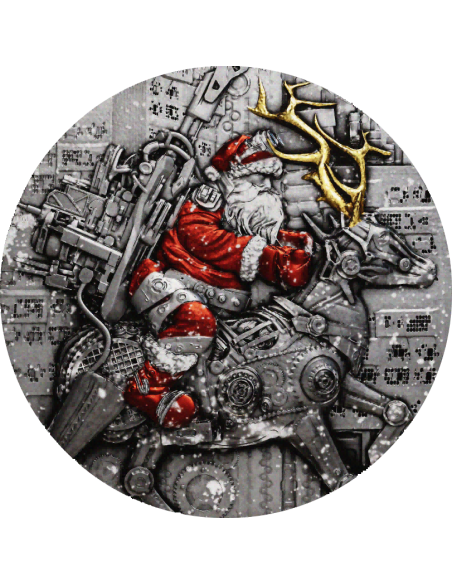 SANTA CLAUS Steampunk Series 2 Oz Silver Coin 2000 Francs Cameroon 2025 - Coins & More - Camerún