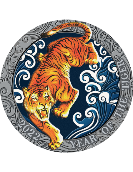 TIGER Lunar Year Silver Coin 5 Cedis Ghana 2022 - Coins & More - Africa