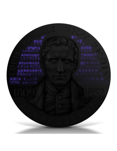 LOUIS BRAILLE 2 Oz Silver Coin 2000 Francs Cameroon 2024 - Coins & More - Cameroon
