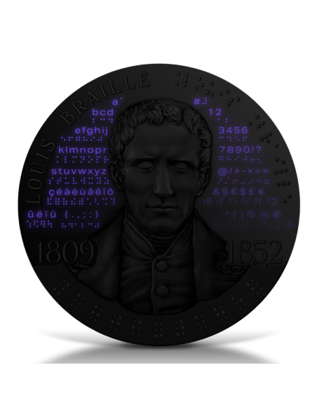 LOUIS BRAILLE 2 Oz Silver Coin 2000 Francs Cameroon 2024 - Coins & More - Cameroon