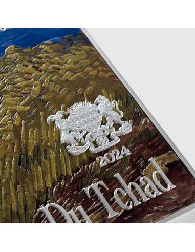 SELBSTPORTRÄT 1889 von Vincent Van Gogh Farbige 2,5 Oz Silber & 120g Kupfermünze 10000 Francs Chad 2024 - Coins & More - Tschad