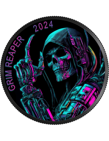 GRIM REAPER Cyberpunk 1 Oz Silbermünze 5$ Kanada 2024 - Coins & More - Kanada