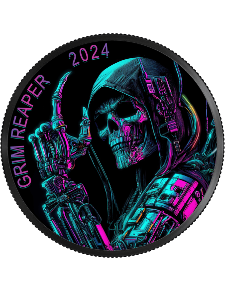 GRIM REAPER Cyberpunk 1 Oz Silbermünze 5$ Kanada 2024 - Coins & More - Kanada