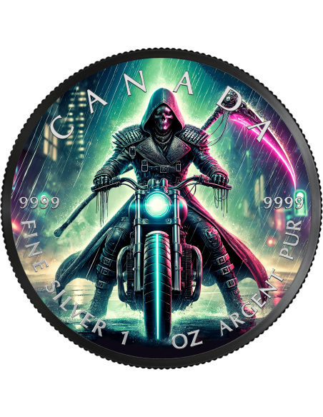 GRIM REAPER Cyberpunk 1 Oz Silbermünze 5$ Kanada 2024 - Coins & More - Kanada
