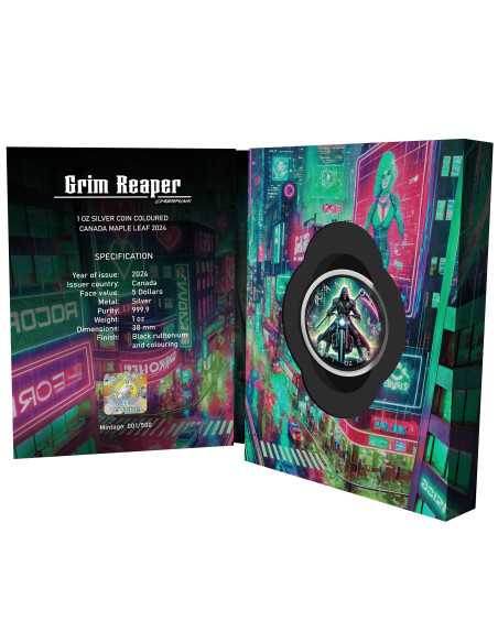 GRIM REAPER Cyberpunk 1 Oz Silbermünze 5$ Kanada 2024 - Coins & More - Kanada