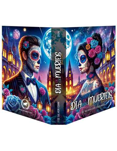 BLACK WIDOW Dia de los Muertos 1 Oz Silbermünze 1 Unze Mexiko 2024 - Coins & More - Mexiko