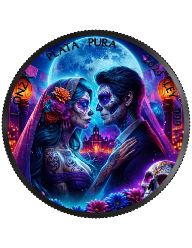 BLACK WIDOW Dia de los Muertos 1 Oz Silbermünze 1 Unze Mexiko 2024 - Coins & More - Mexiko