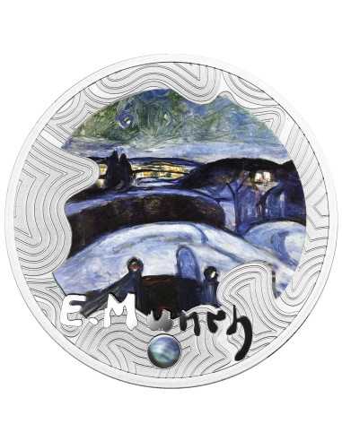 STARRY NIGHT Edvard Munch Silbermünze 500 Francs CFA Kamerun 2024 - Coins & More - Kamerun