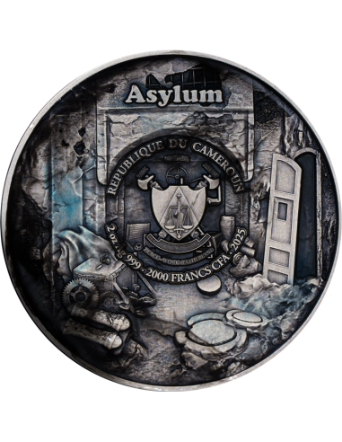 ASILO 2 Oz Plata 11.5 Cobre Moneda 2000 Francos Camerún 2025 - Coins & More - Camerún