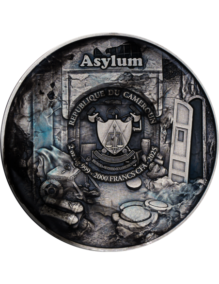 ASILO 2 Oz Plata 11.5 Cobre Moneda 2000 Francos Camerún 2025 - Coins & More - Camerún