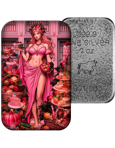 GLUTTONY Sette peccati capitali Bar Premium fuso da 2 once d'argento - Coins & More - Argento