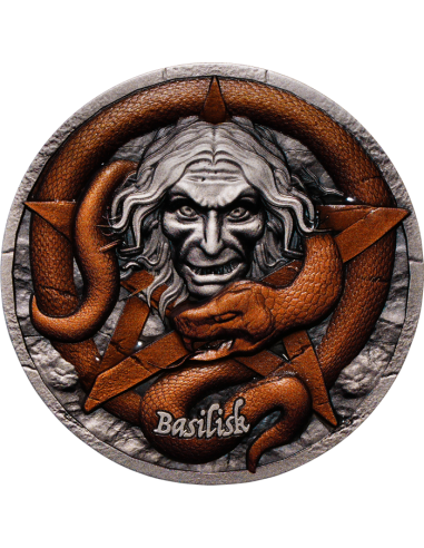 BASILISK Leyendas del Reino Serpentino Moneda de Plata de 2 Oz 2000 Francos Camerún 2025 - Coins & More - Camerún