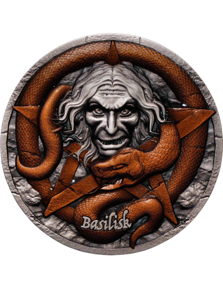 BASILISK Leyendas del Reino Serpentino Moneda de Plata de 2 Oz 2000 Francos Camerún 2025 - Coins & More - Camerún