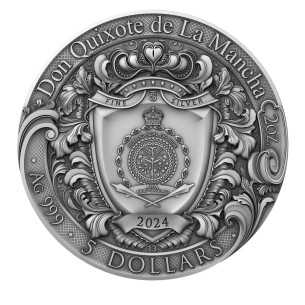 DON QUIXOTE DE LA MANCHA Moneda de Plata de 2 Oz 5$ Niue 2024 - Coins & More - Niue 2