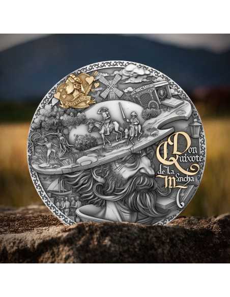 DON QUIXOTE DE LA MANCHA Moneda de Plata de 2 Oz 5$ Niue 2024 - Coins & More - Niue