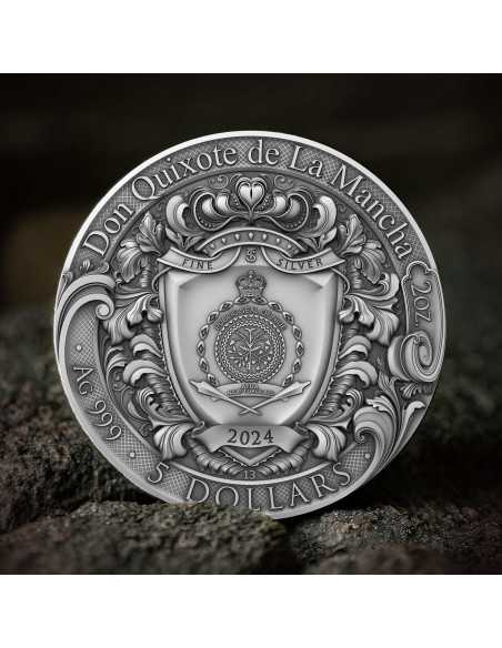 DON QUIXOTE DE LA MANCHA Moneta d'argento da 2 Oz 5$ Niue 2024 - Coins & More - Niue