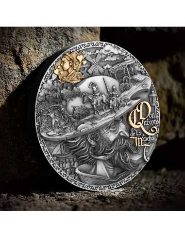 DON QUIXOTE DE LA MANCHA Moneda de Plata de 2 Oz 5$ Niue 2024 - Coins & More - Niue