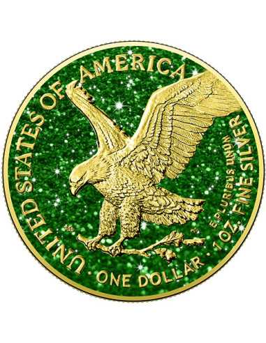 GRÜNE TOURMALINE Edelsteine 1 Oz Silbermünze 1$ USA 2024 - Coins & More - Usa