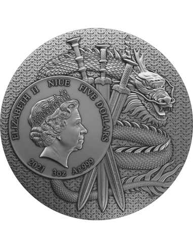 DIAN WEI Warriors of Ancient China Gold Plating 3 Oz Silver Coin 5$ Niue 2021 - Coins & More - Niue
