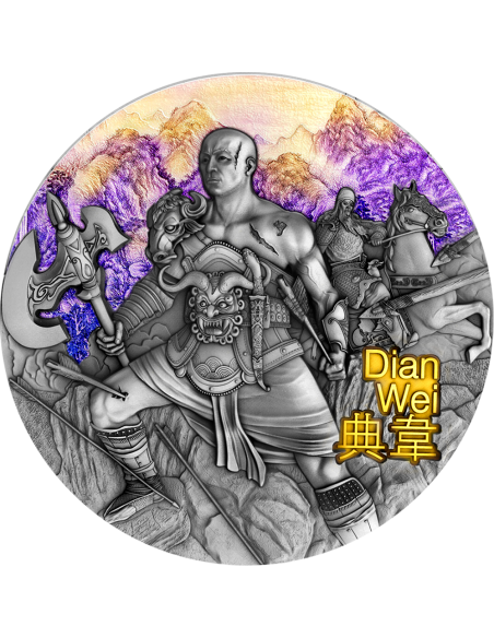 DIAN WEI Warriors of Ancient China Gold Plating 3 Oz Silver Coin 5$ Niue 2021 - Coins & More - Niue