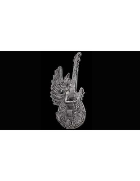 GUITARRA DELL'ANGELO Musica divina Moneta d'argento da 2 once 2000 franchi Camerun 2025 - Coins & More - Camerun