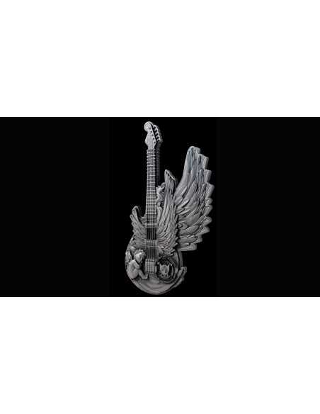 GUITARRA DELL'ANGELO Musica divina Moneta d'argento da 2 once 2000 franchi Camerun 2025 - Coins & More - Camerun