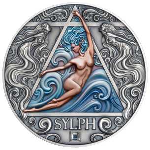 SILPH (Elemento Aria) Quattro Elementali Moneta d'Argento da 2 Oz 2000 Franchi Camerun 2024 - Coins & More - Camerun