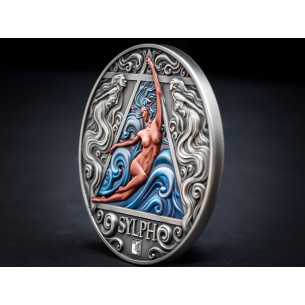 SILPH (Elemento Aire) Cuatro Elementales 2 Oz Moneda de Plata 2000 Francos Camerún 2024 - Coins & More - Camerún 2