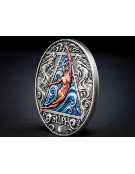 SILPH (Element Luft) Vier Elementare 2 Oz Silbermünze 2000 Francs Kamerun 2024 - Coins & More - Kamerun