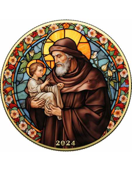 SAINT ANTHONY Saint Vitrail American Eagle 1 Oz Silver Coin 1$ USA 2024 - Coins & More - Usa
