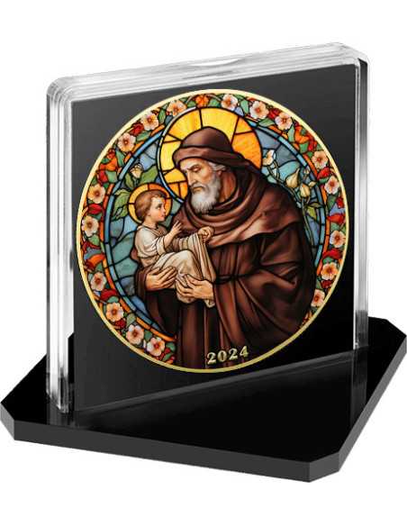 SAINT ANTHONY Saint Vitrail American Eagle 1 Oz Silver Coin 1$ USA 2024 - Coins & More - Usa