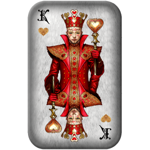 KING OF HEARTS Cartes de poker Premium Cast Bar 2 Oz Silver - Coins & More - Argent