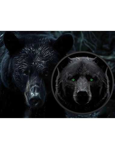 BLACK BEAR Glow In Dark Maple Leaf 1 Oz Silbermünze 5$ Kanada 2024 - Coins & More - Kanada