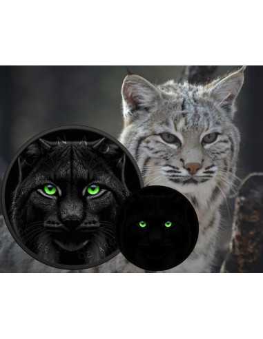 BLACK LYNX Foglia d'acero fosforescente da 1 Oz d'argento, moneta da 5$ Canada 2024 - Coins & More - Canada