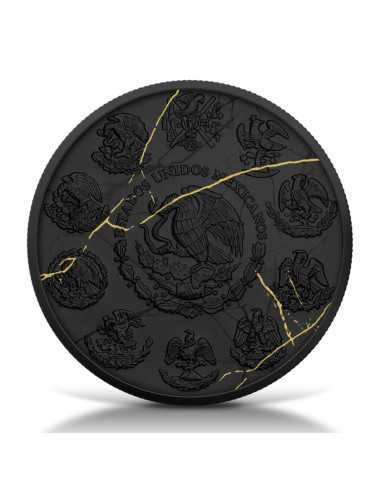 LIBERTAD Colección Mármol Negro y Oro 1 Oz Moneda de Plata México 2024 - Coins & More - Mexico