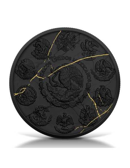 LIBERTAD Colección Mármol Negro y Oro 1 Oz Moneda de Plata México 2024 - Coins & More - Mexico