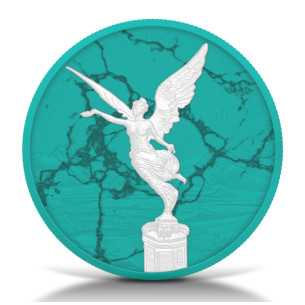 LIBERTAD Collezione Marmo Turchese 1 Oz Moneta d'Argento Messico 2024 - Coins & More - Messico