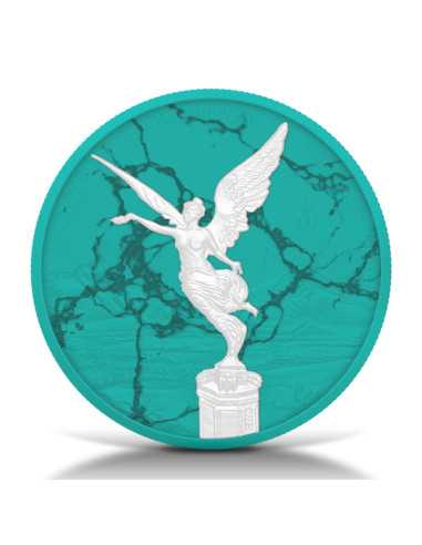 LIBERTAD Colección Mármol Turquesa 1 Oz Moneda de Plata México 2024 - Coins & More - Mexico