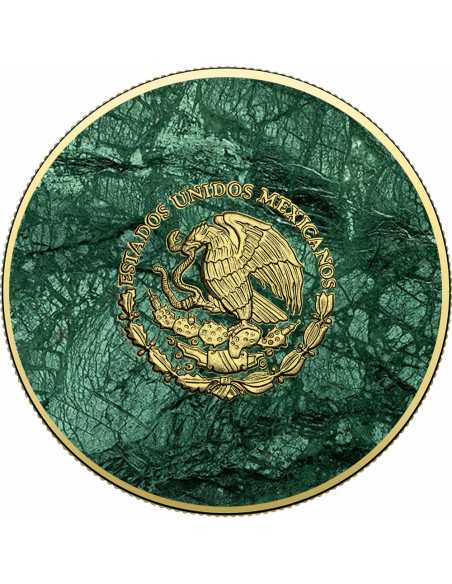 GUATEMALA GREEN MARBLE Metal Stones 1 Oz Silver Coin Mexico 2024 - Coins & More - Mexico