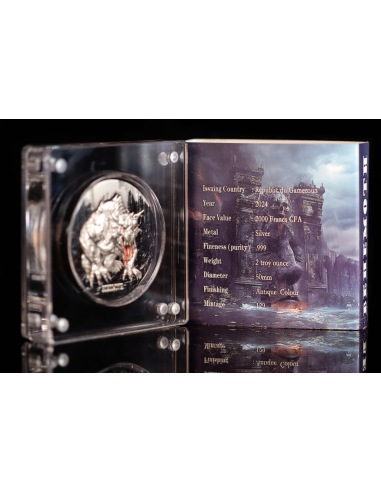 BEHEMOT Color Antiguo 2 Oz Moneda de Plata 2000 Francos CFA Camerún 2024 - Coins & More - Camerún
